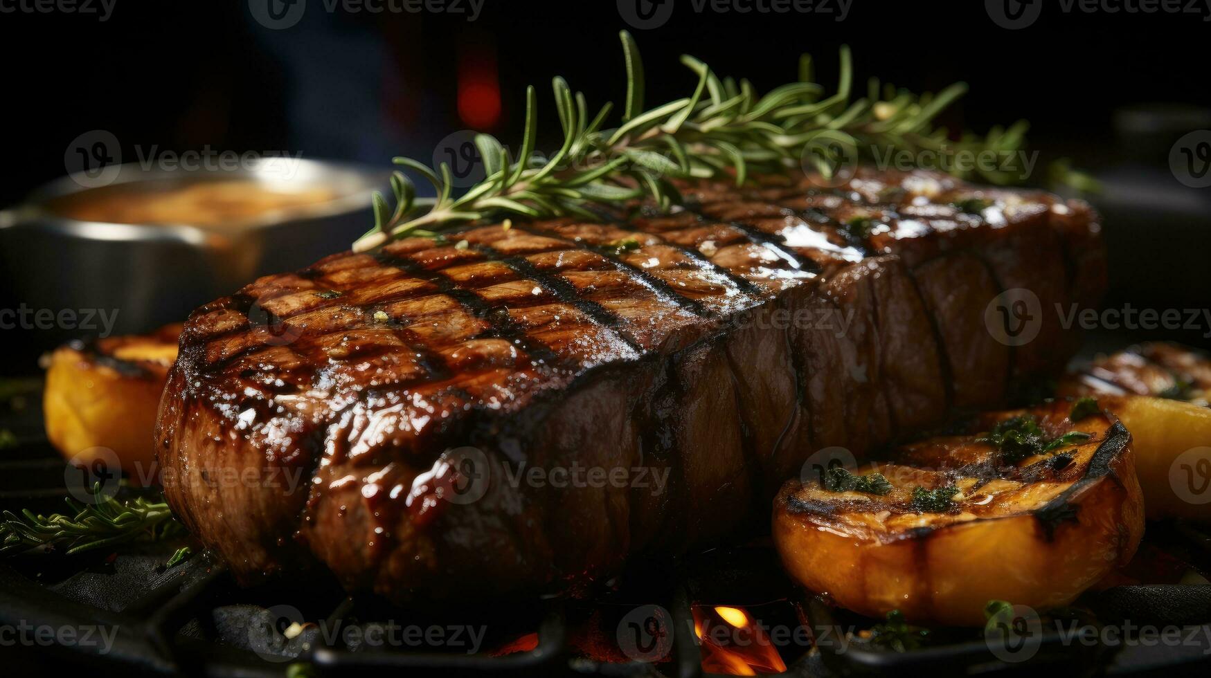 The grilled sirloin steak looked delicious AI Generated photo