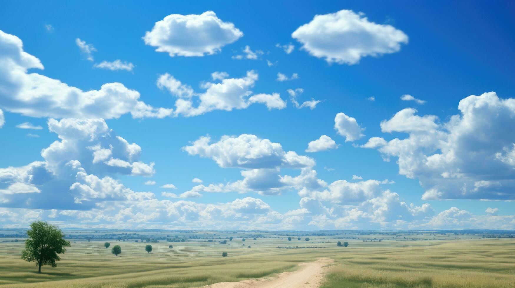 Summer day and clouds in the blue sky AI Generated photo