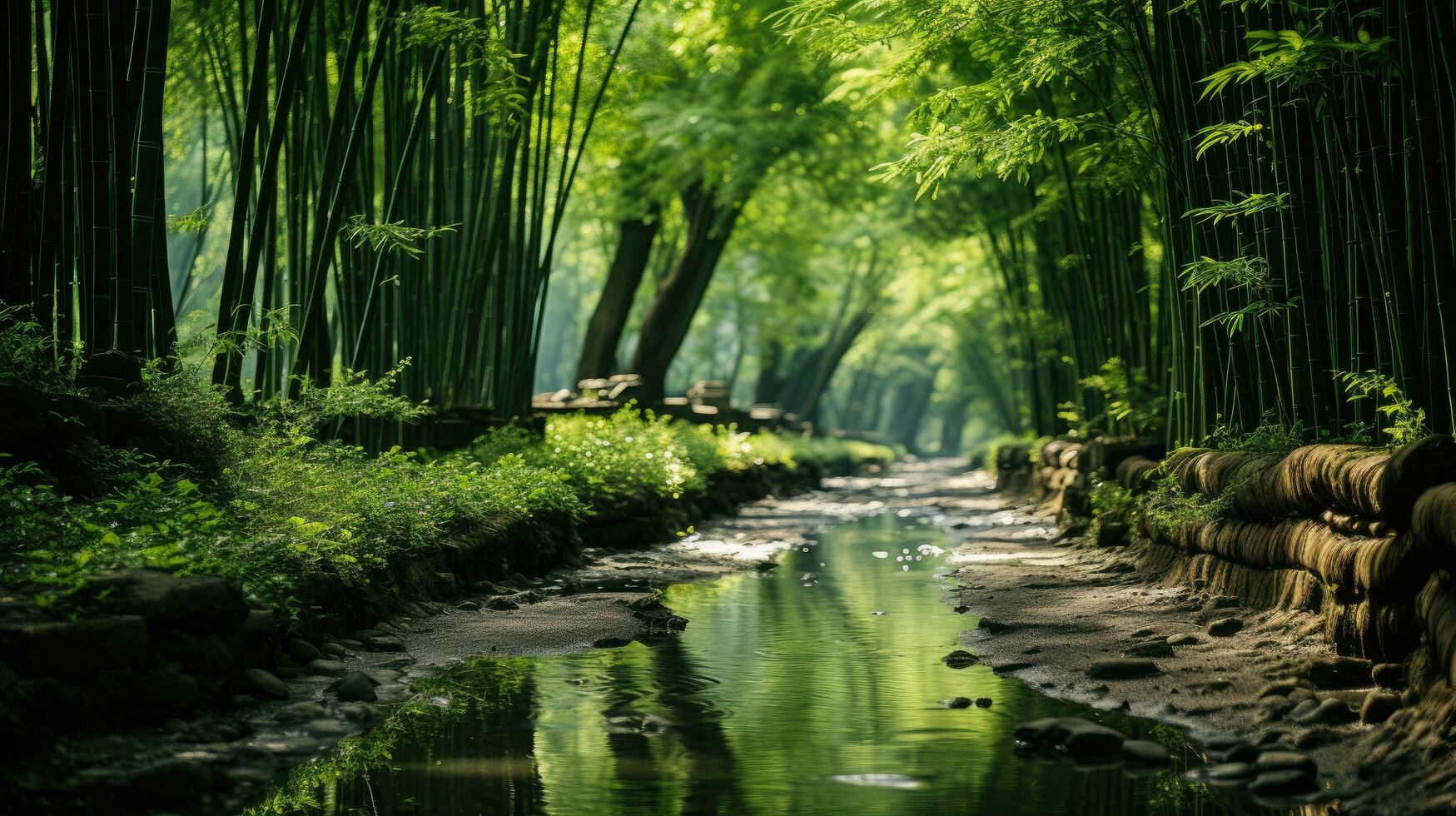 bambú bosque antecedentes ai generado foto