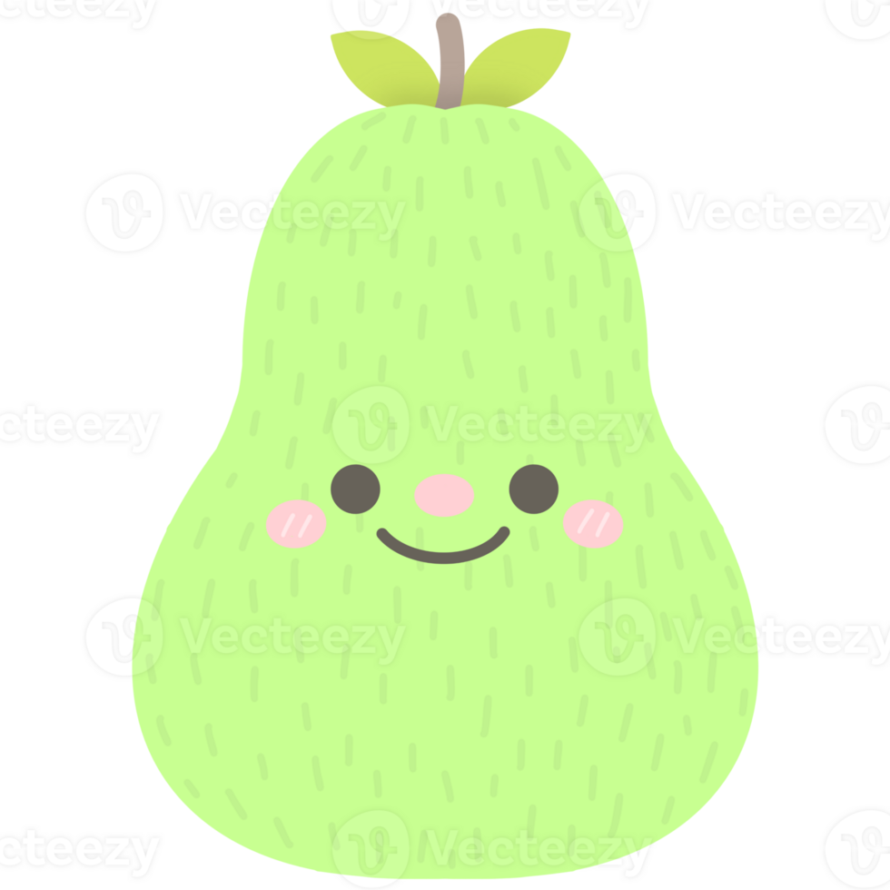 Cute fresh fruit green pear png