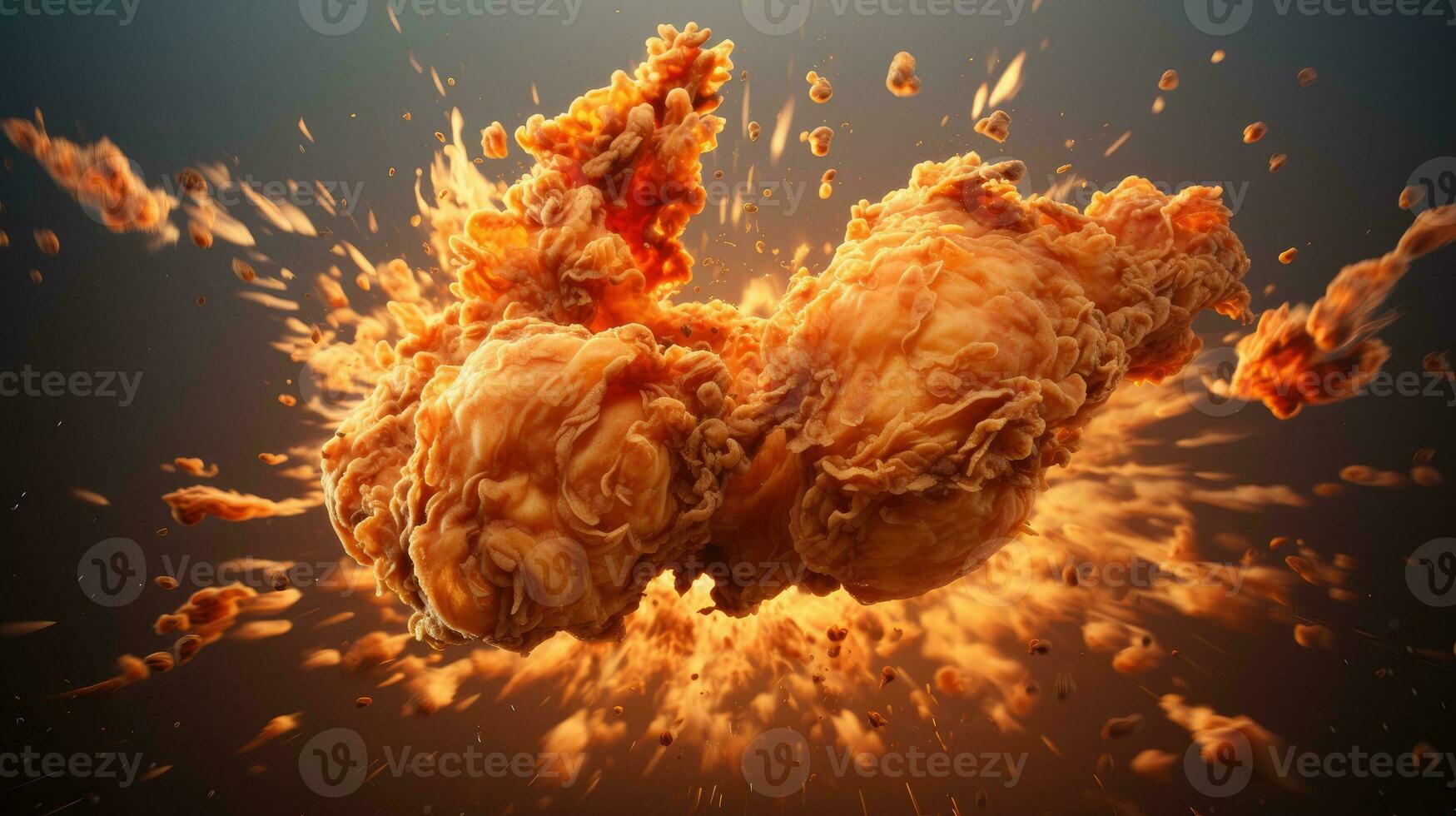 Delicious crispy fried chicken AI Generated photo