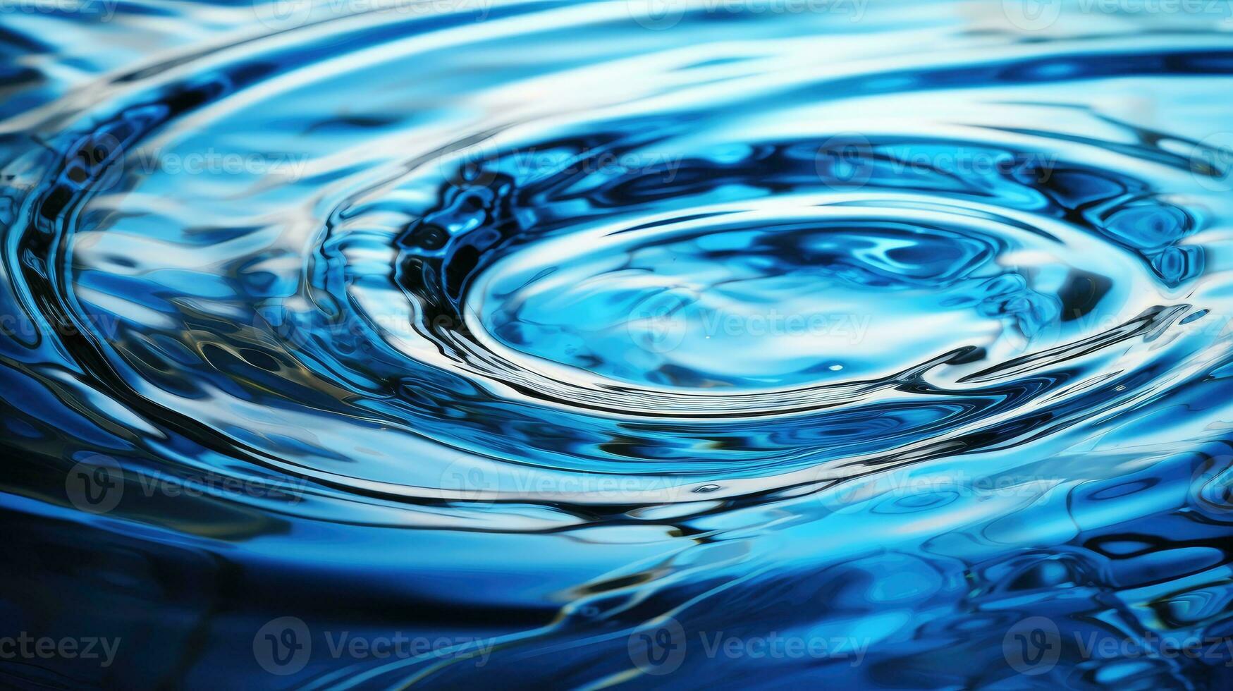 Ripples and rings in the aqua liquid background AI Generated photo