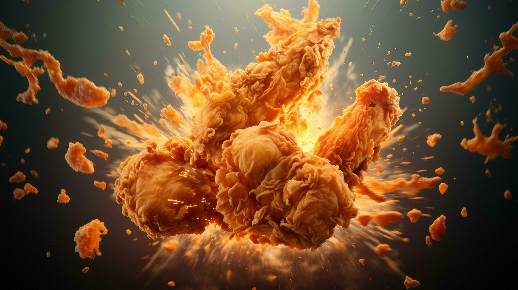 Delicious crispy fried chicken AI Generated photo