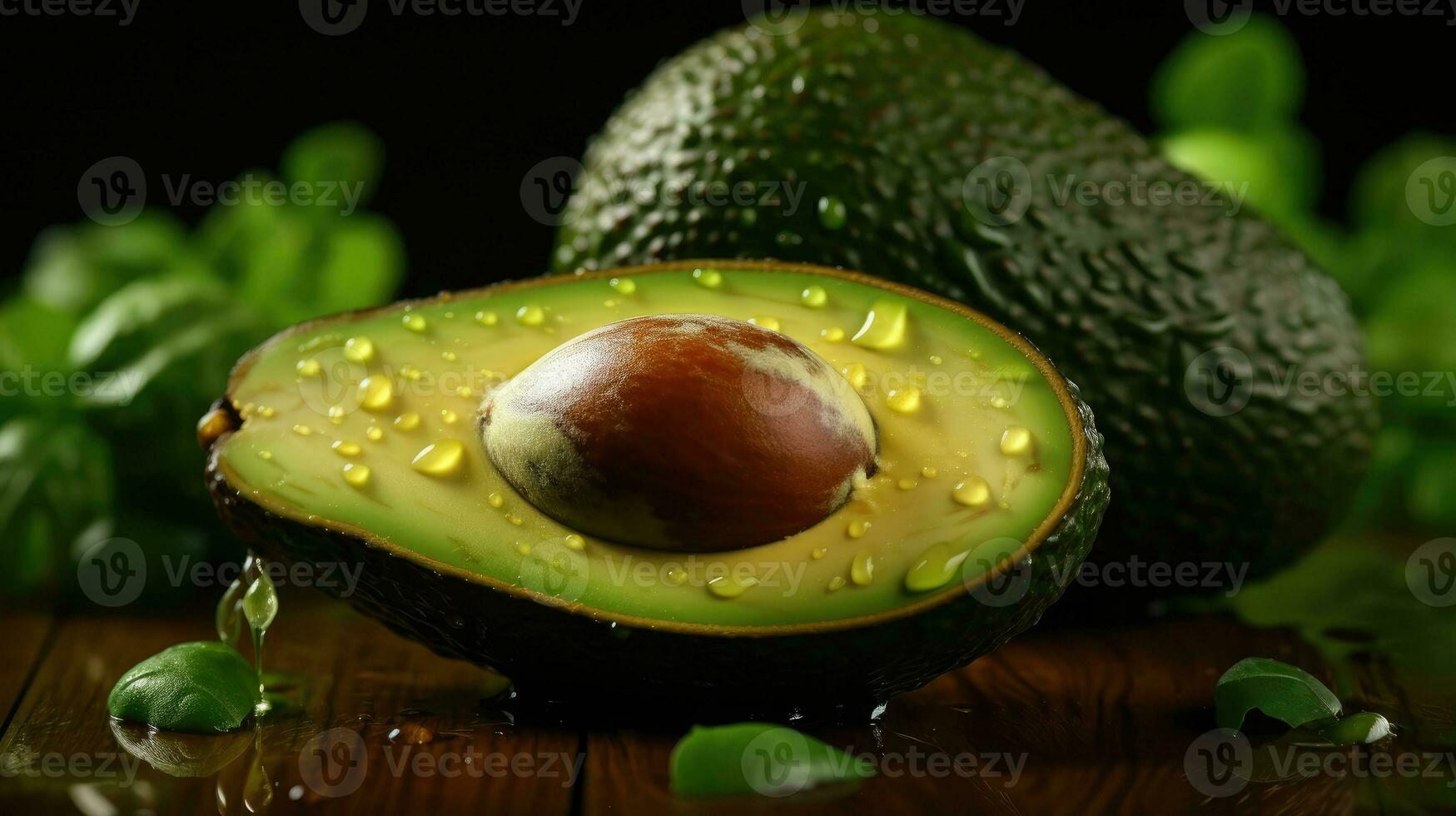 aguacate rebanada ai generado foto