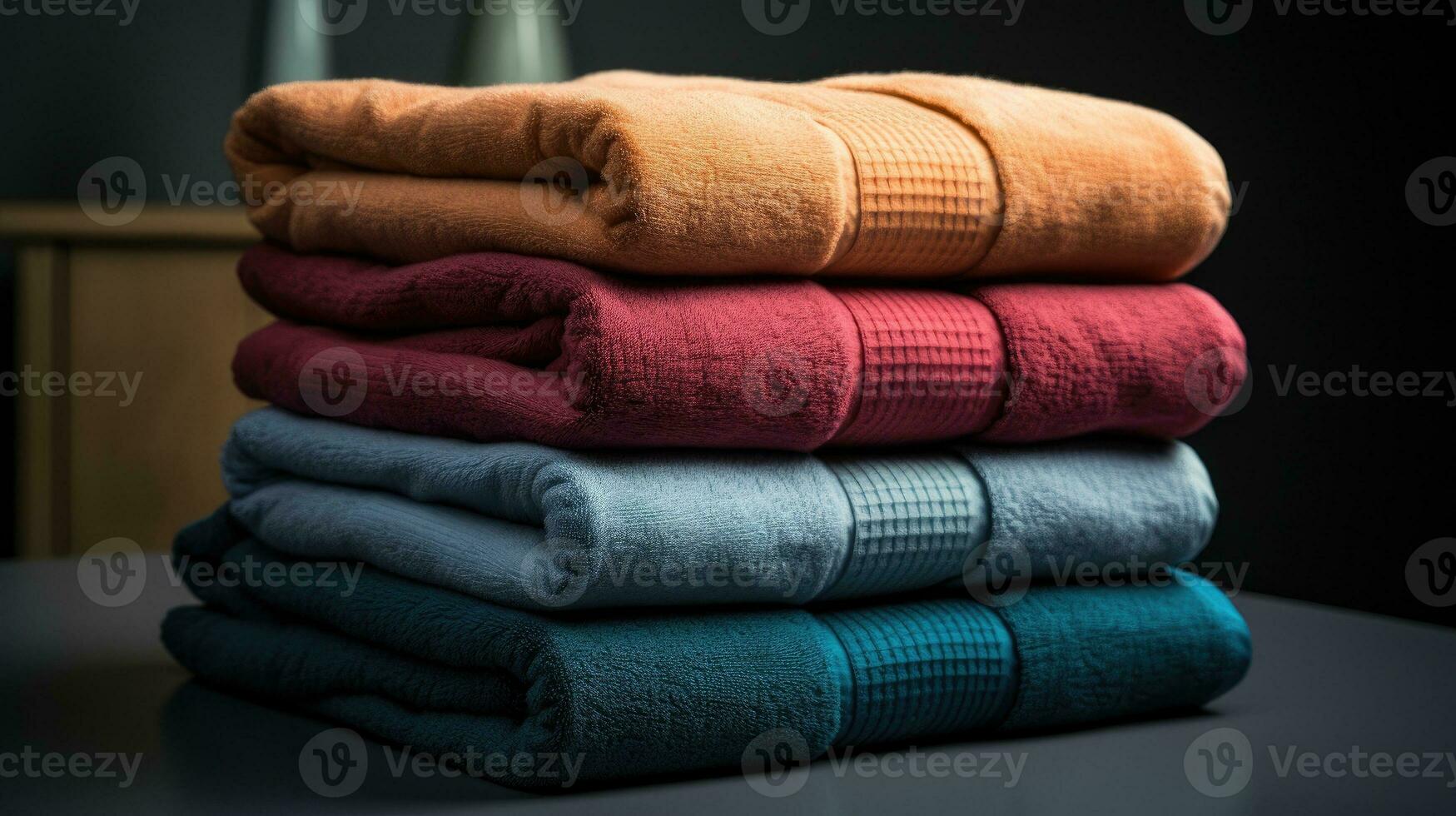 Stack of towels AI Generated photo