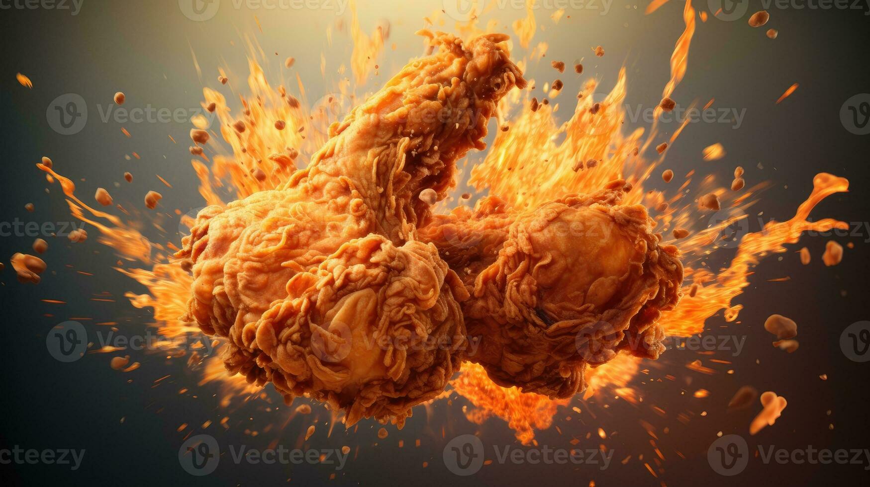 Delicious crispy fried chicken AI Generated photo