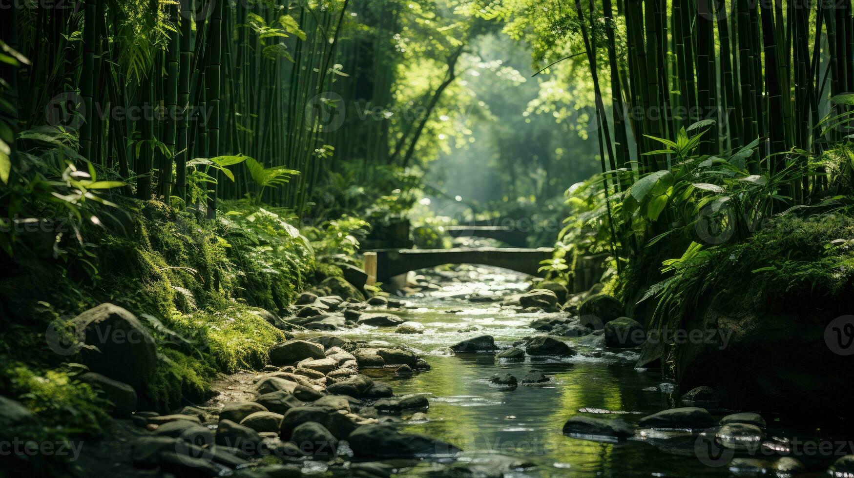 bambú bosque antecedentes ai generado foto