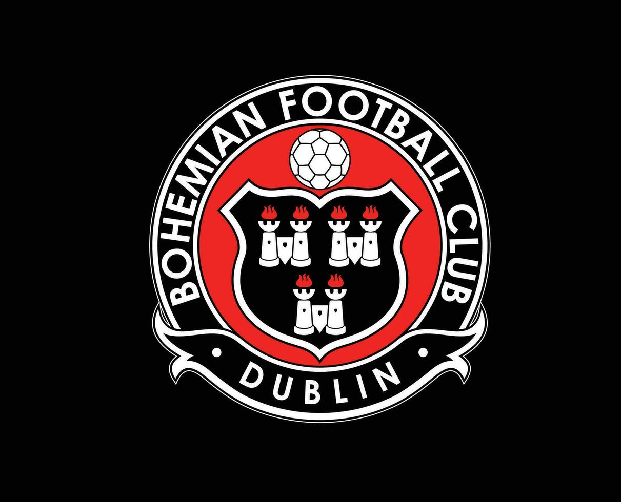 Bohemian FC Club Logo Symbol Ireland League Football Abstract Design Vector Illustration With Black Background