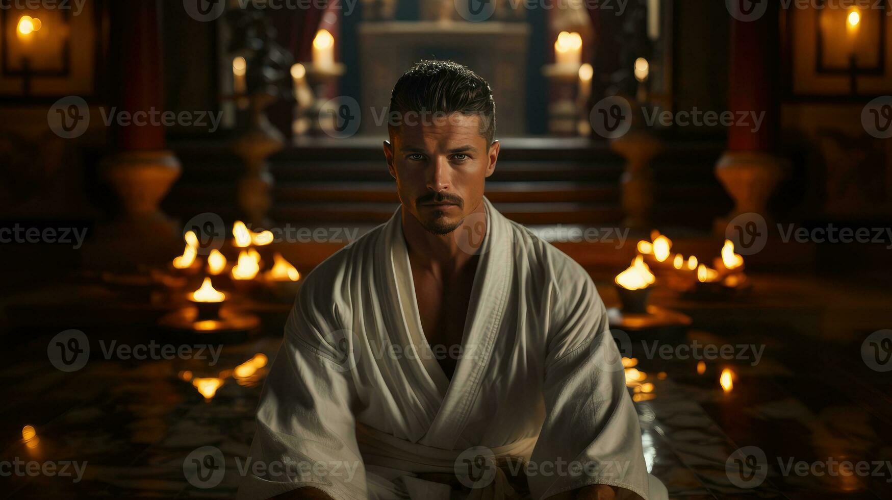 Man in a white robe AI Generated photo