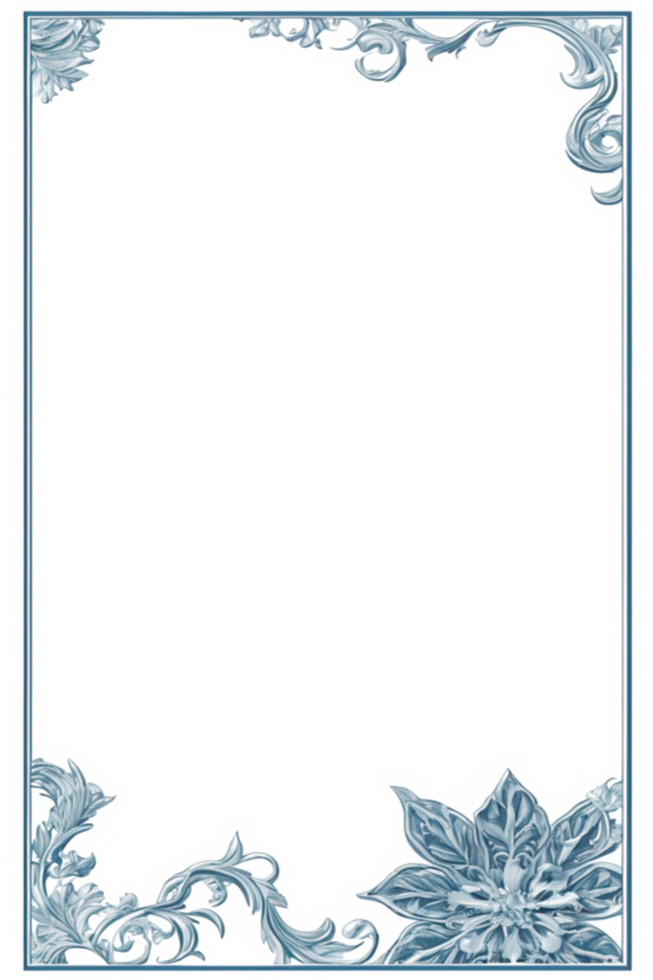 Flower Leaf Border Frame PNG Image Transparent Background Ai Generative