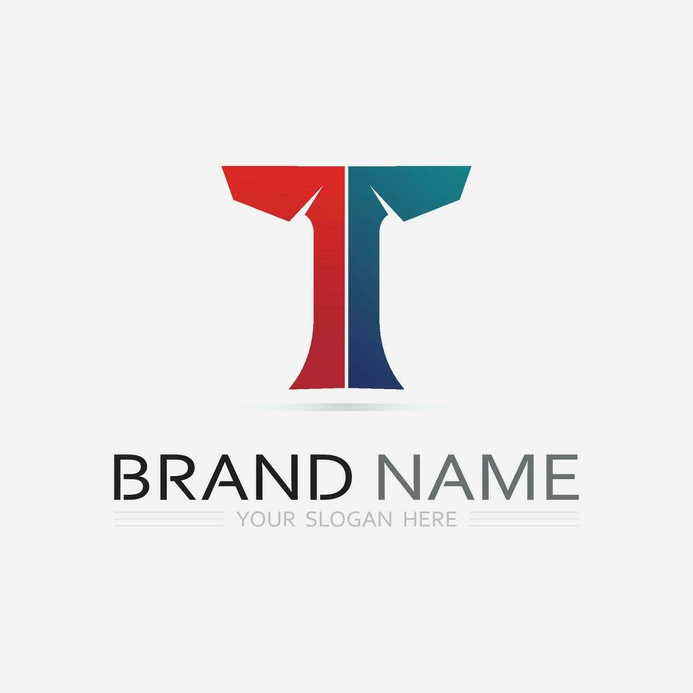 letter T logo image and font T design graphic  vector