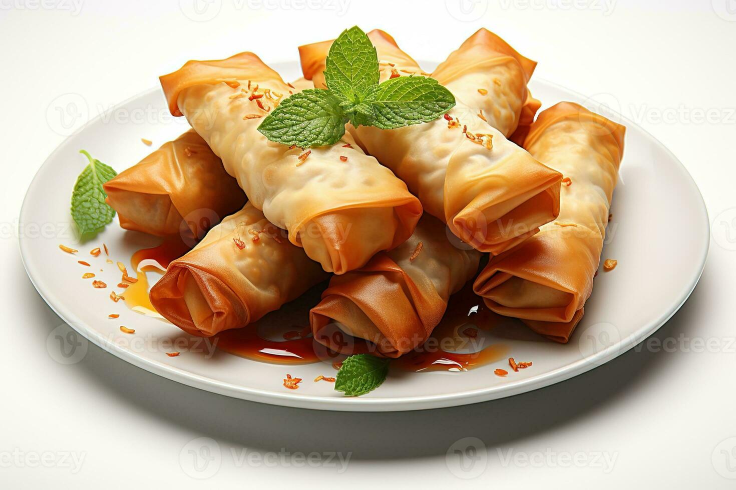delicious spring rolls, AI Generated photo