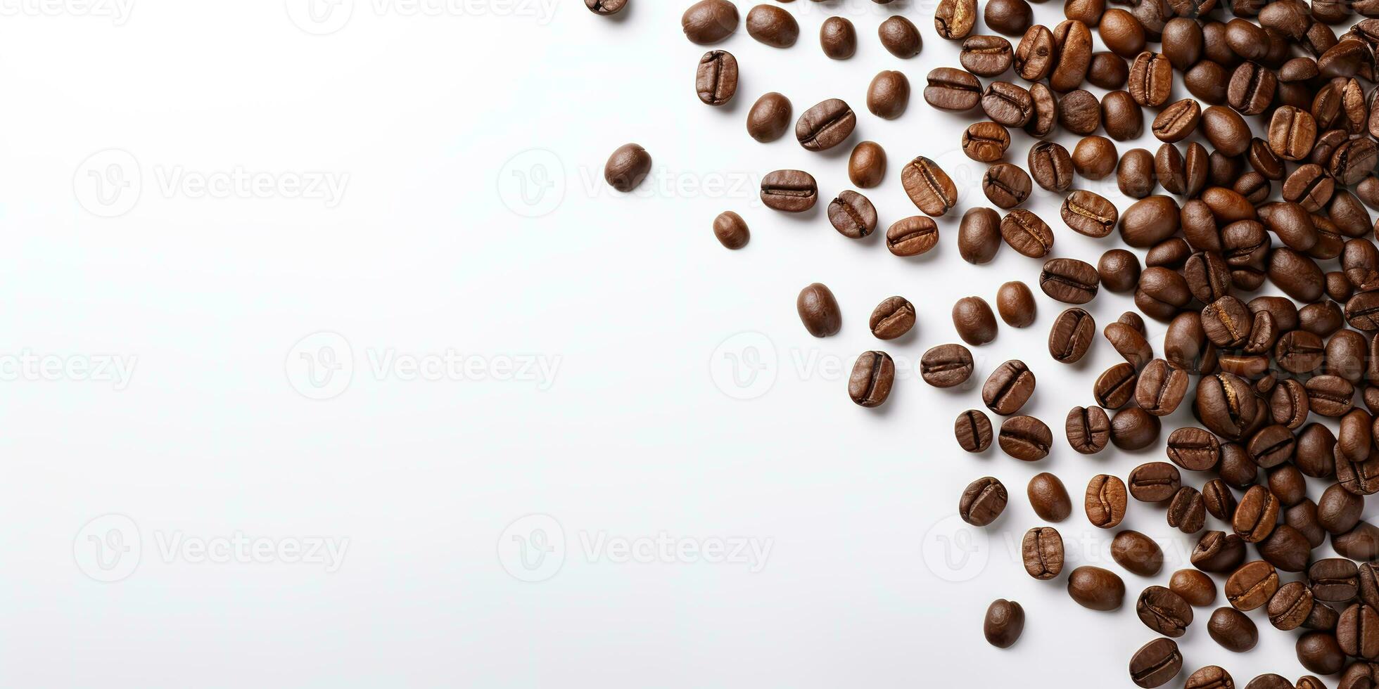 coffee beans isolated white background copy space, International coffee day, AI Generated photo