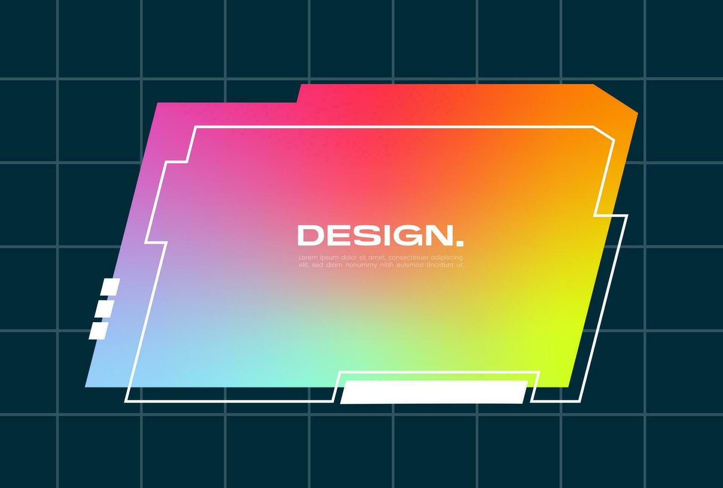 Futuristic pop up interface illustration. Video overlay element. vector