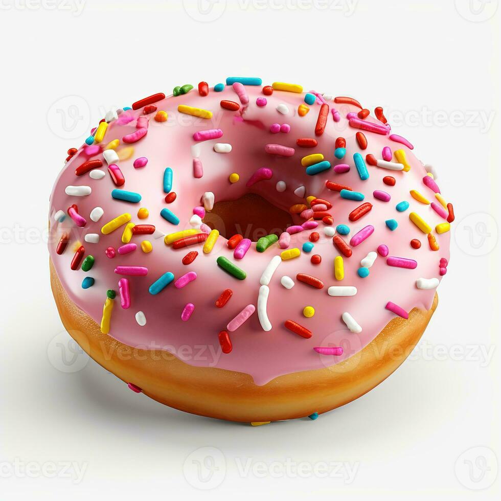 donut on white background, AI Generated photo