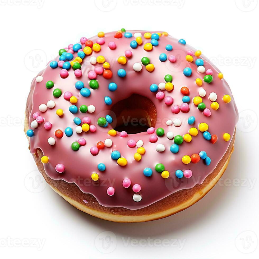 donut on white background, AI Generated photo