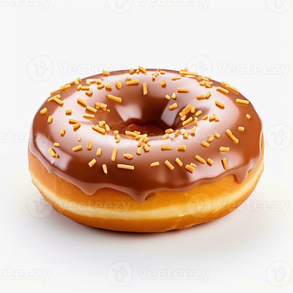 donut on white background, AI Generated photo