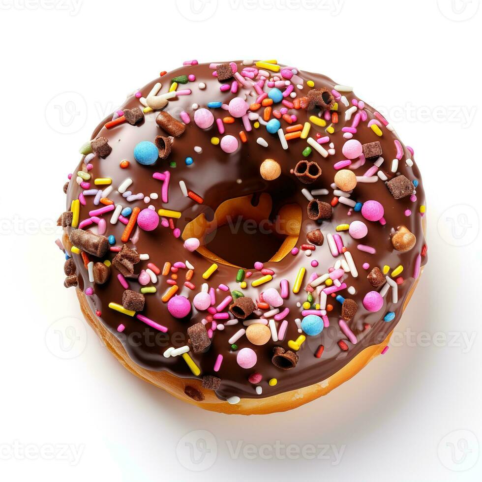 donut on white background, AI Generated photo