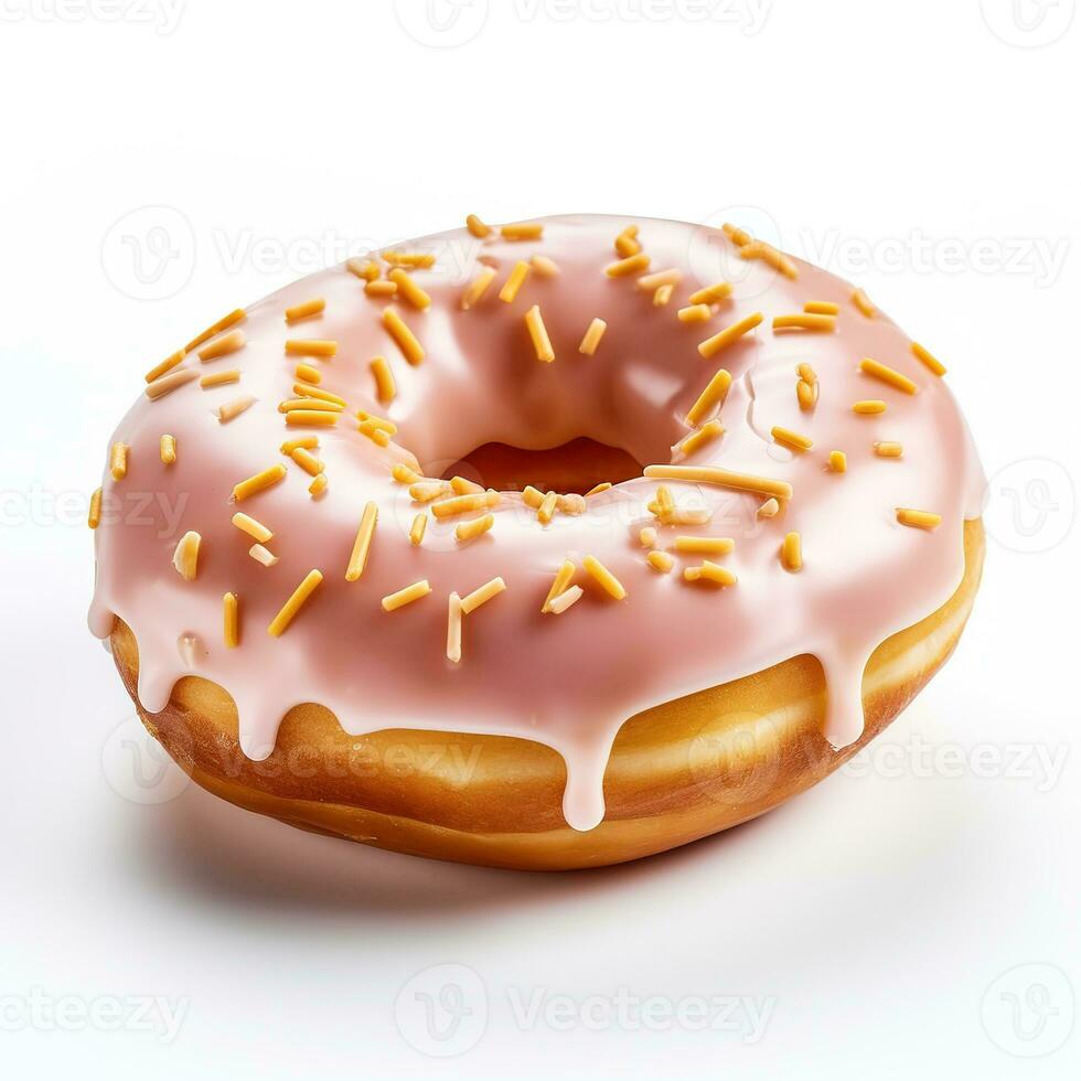 donut on white background, AI Generated photo