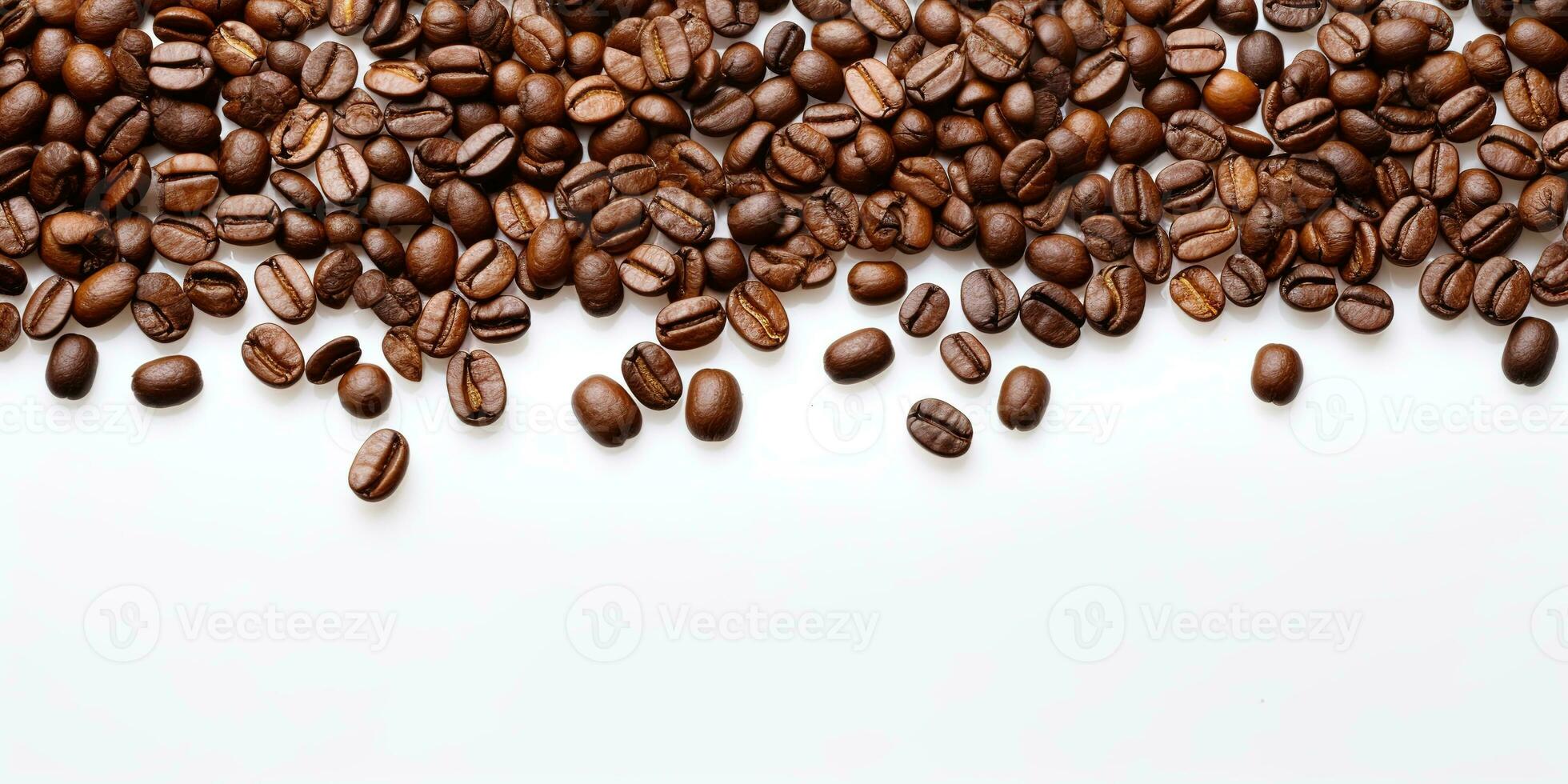 coffee beans isolated white background copy space, International coffee day, AI Generated photo