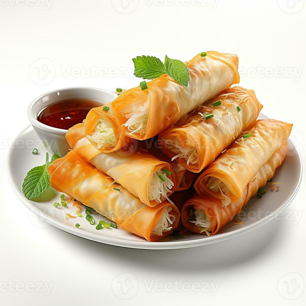 delicious spring rolls, AI Generated photo