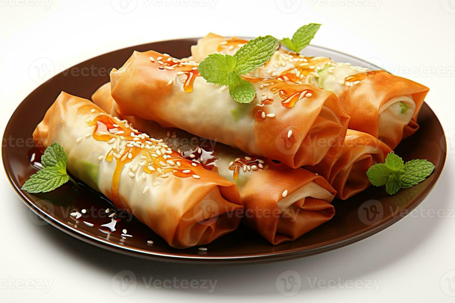 delicious spring rolls, AI Generated photo