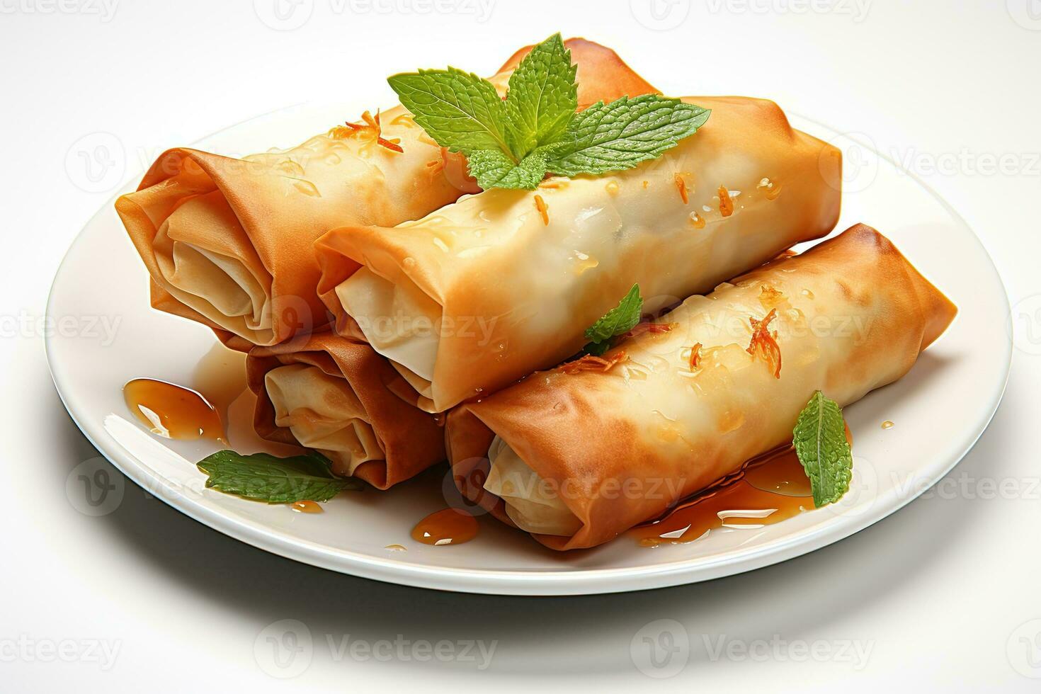 delicious spring rolls, AI Generated photo