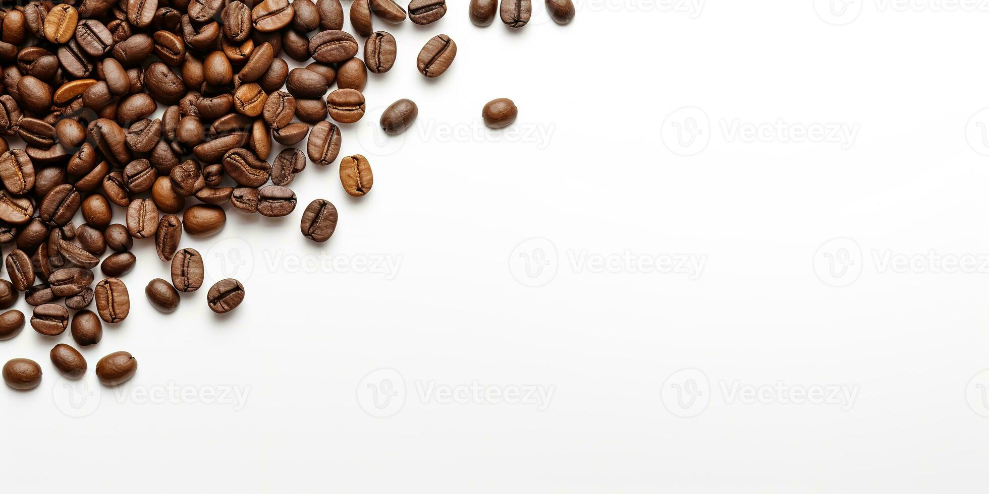 coffee beans isolated white background copy space, International coffee day, AI Generated photo