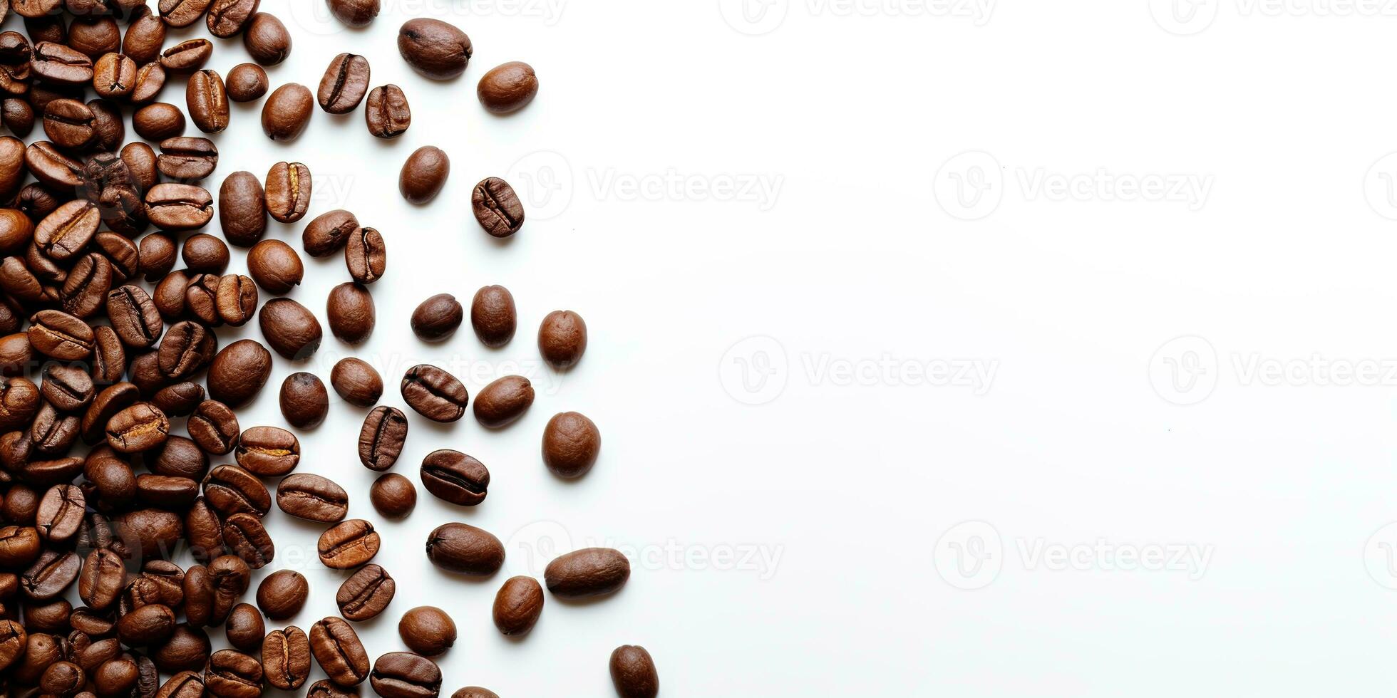 coffee beans isolated white background copy space, International coffee day, AI Generated photo