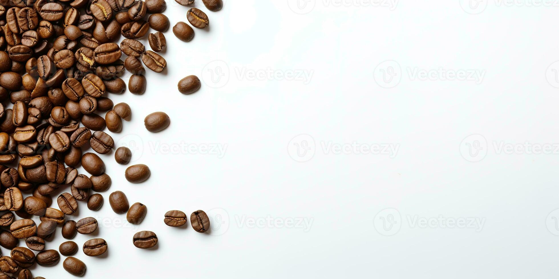 coffee beans isolated white background copy space, International coffee day, AI Generated photo