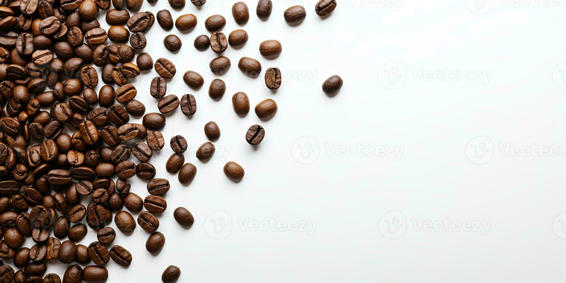 coffee beans isolated white background copy space, International coffee day, AI Generated photo