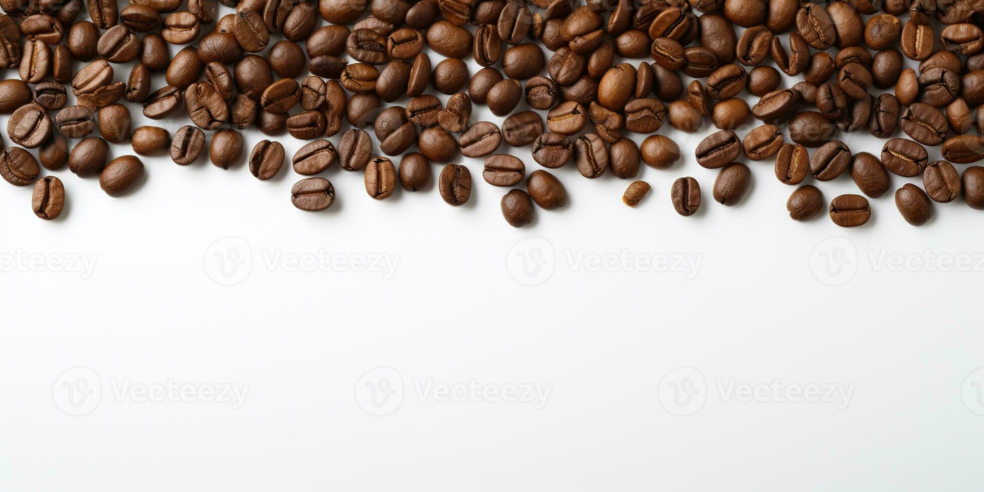 coffee beans isolated white background copy space, International coffee day, AI Generated photo