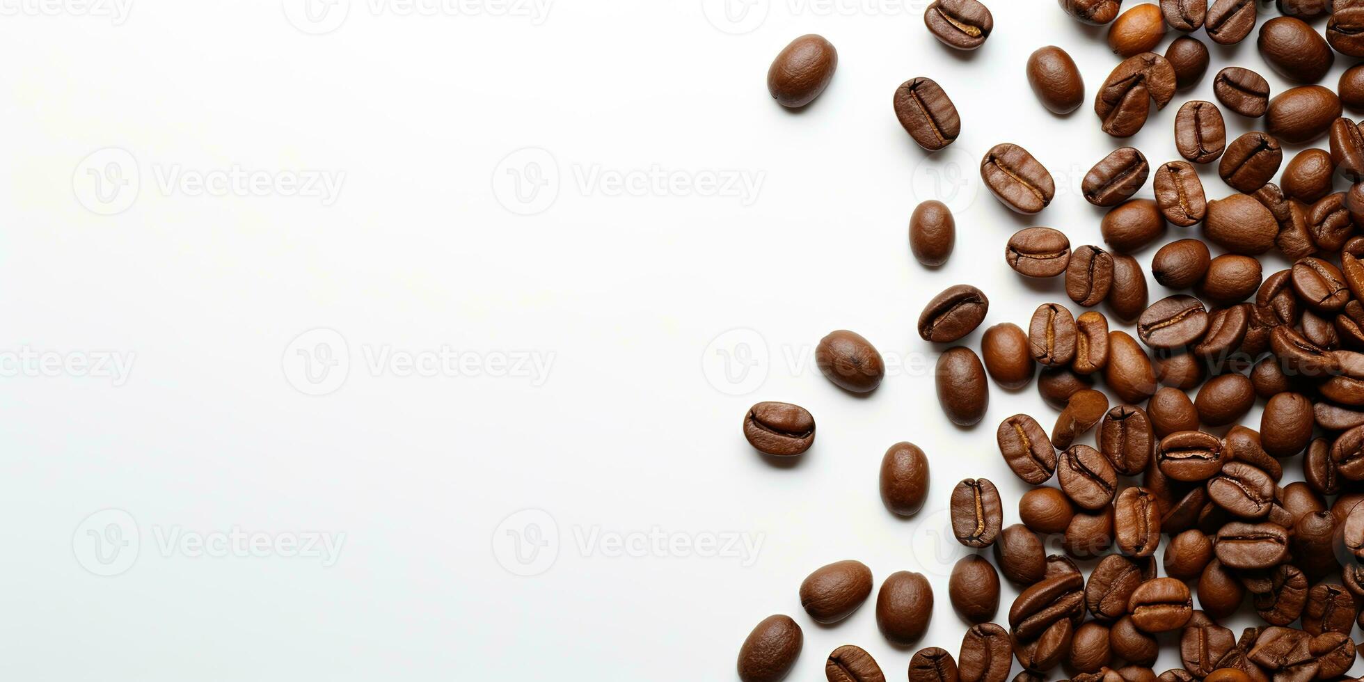 coffee beans isolated white background copy space, International coffee day, AI Generated photo