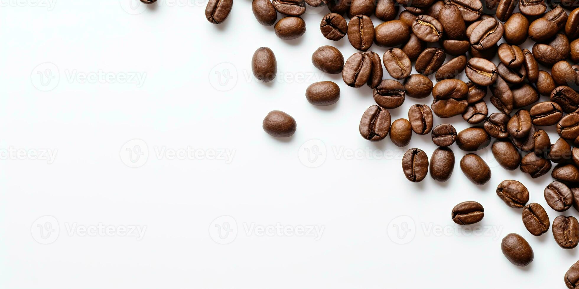 coffee beans isolated white background copy space, International coffee day, AI Generated photo