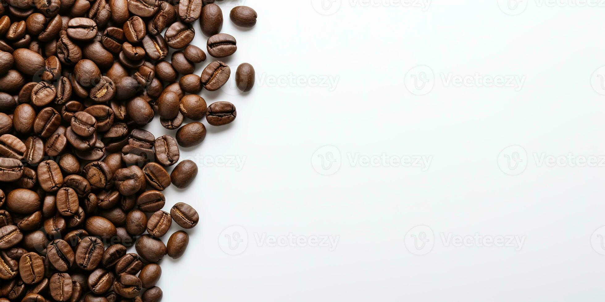 coffee beans isolated white background copy space, International coffee day, AI Generated photo