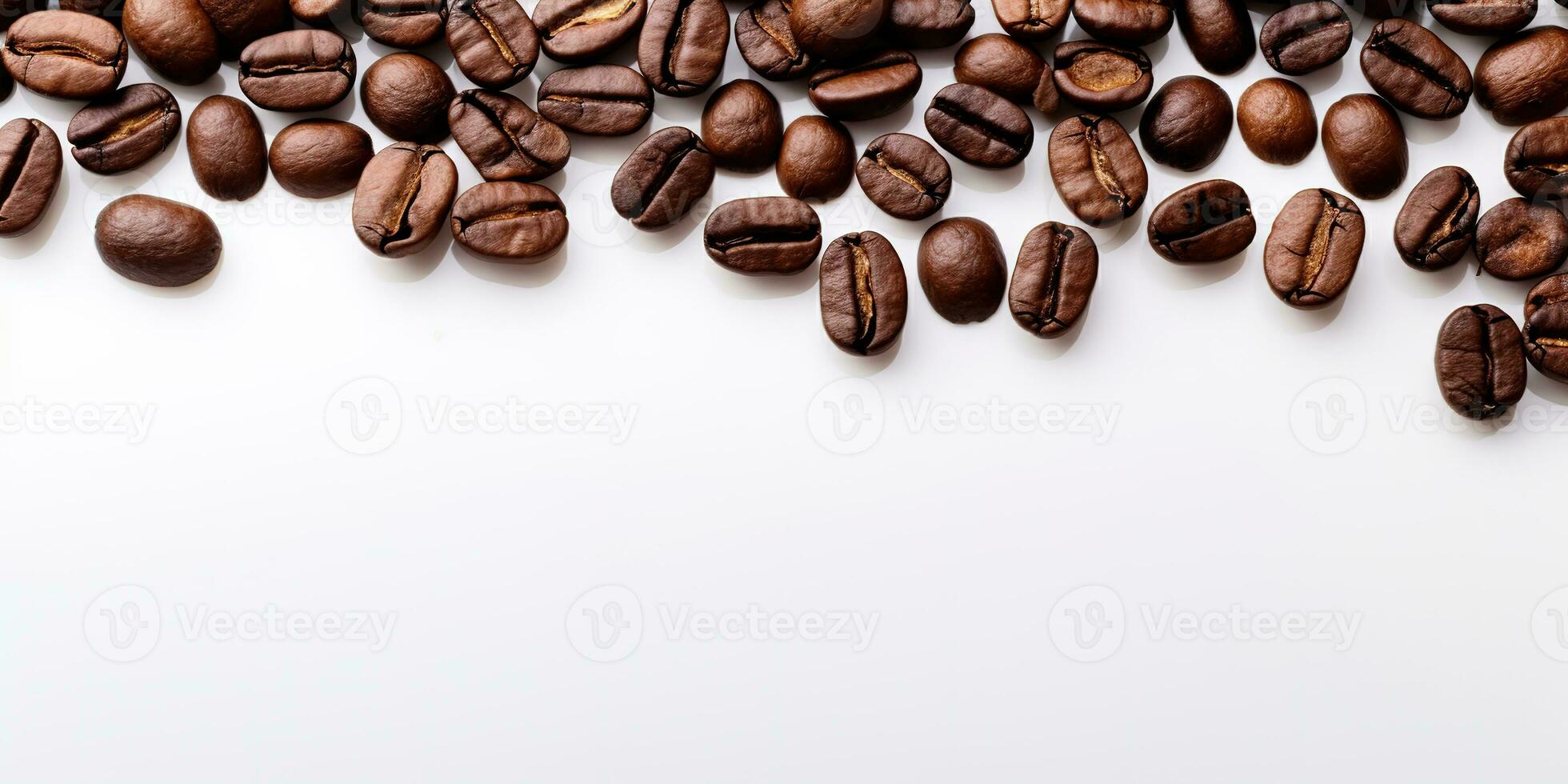 coffee beans isolated white background copy space, International coffee day, AI Generated photo