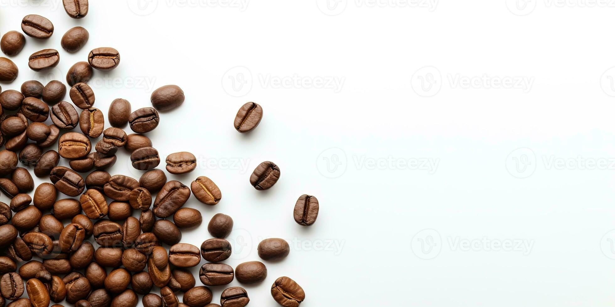 coffee beans isolated white background copy space, International coffee day, AI Generated photo