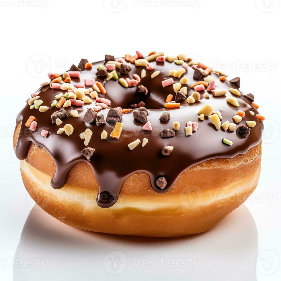 donut on white background, AI Generated photo