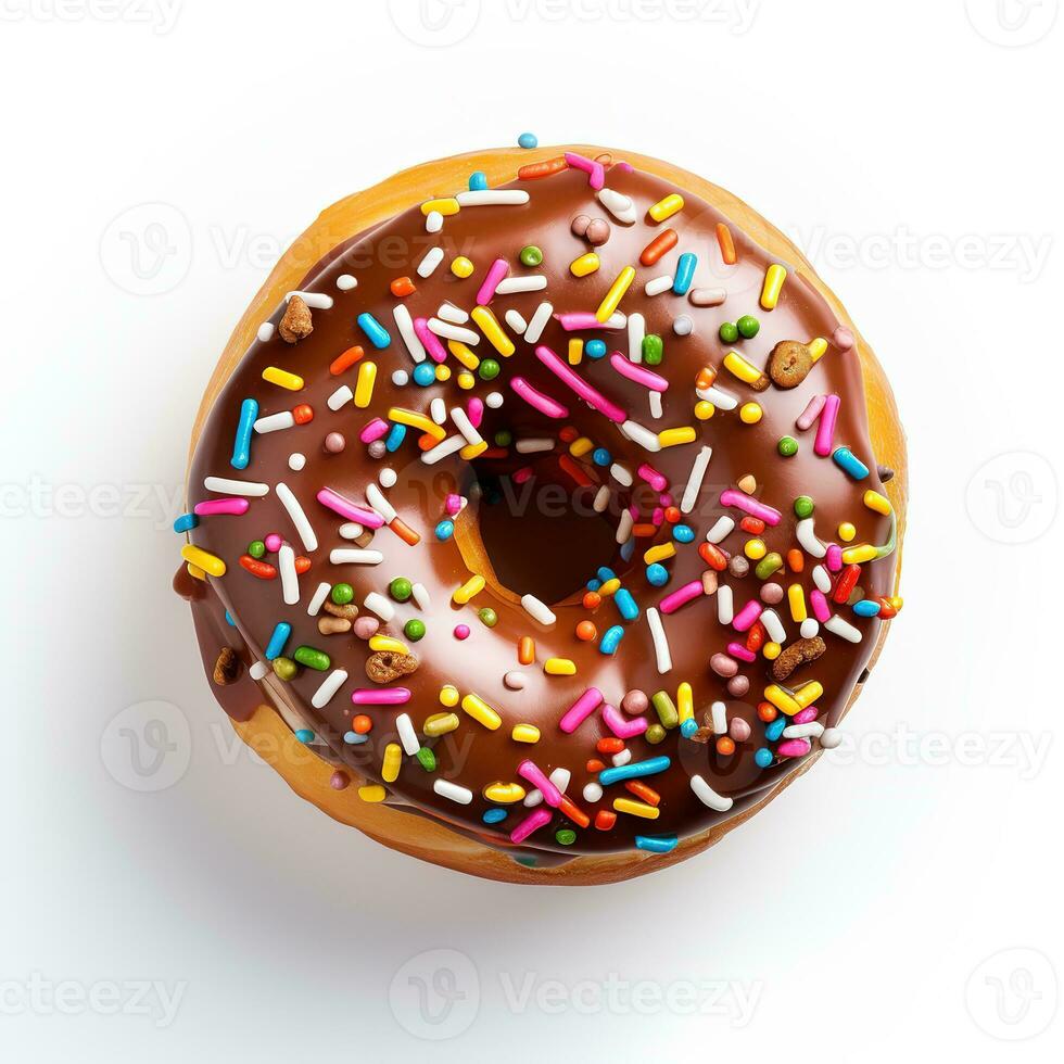 donut on white background, AI Generated photo