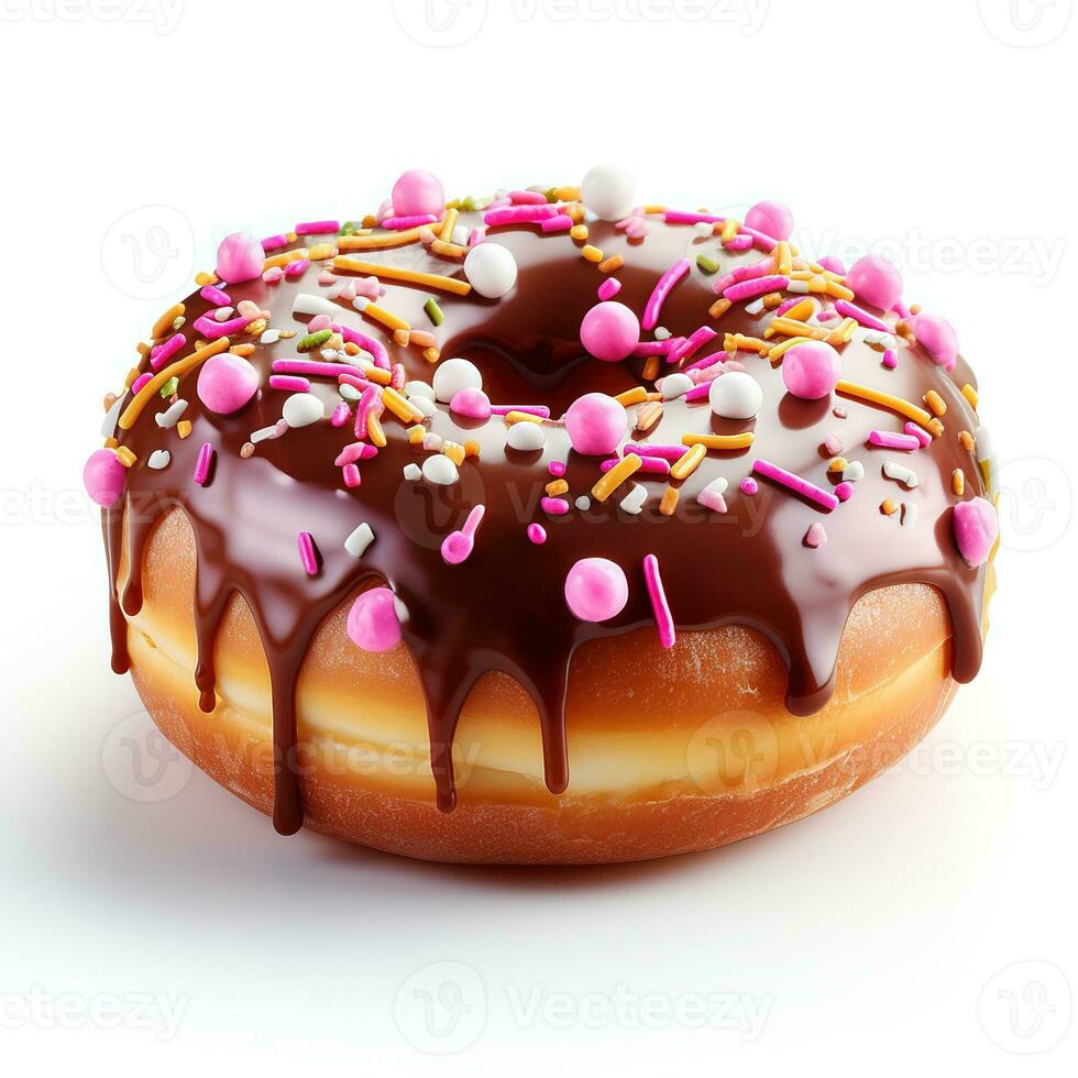 donut on white background, AI Generated photo