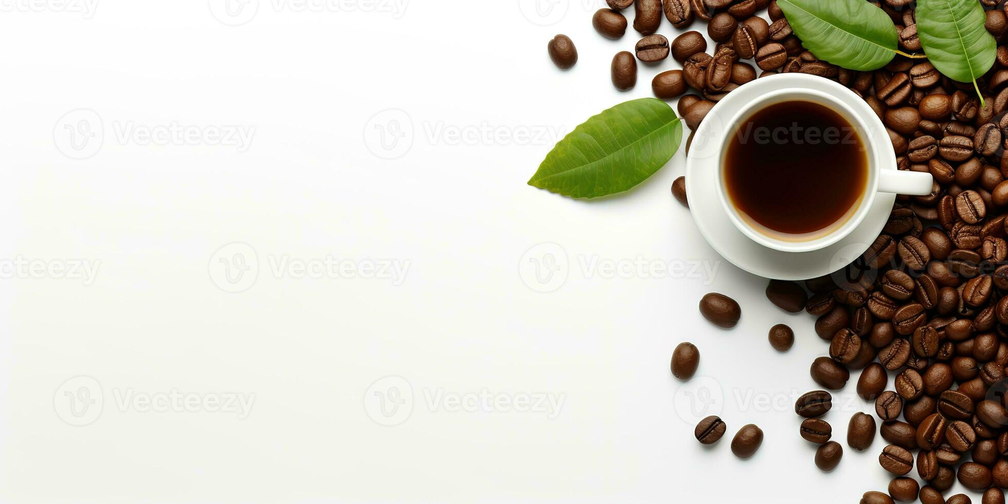parte superior ver vaso café con café frijoles aislado blanco fondo, internacional café día concepto, ai generado foto