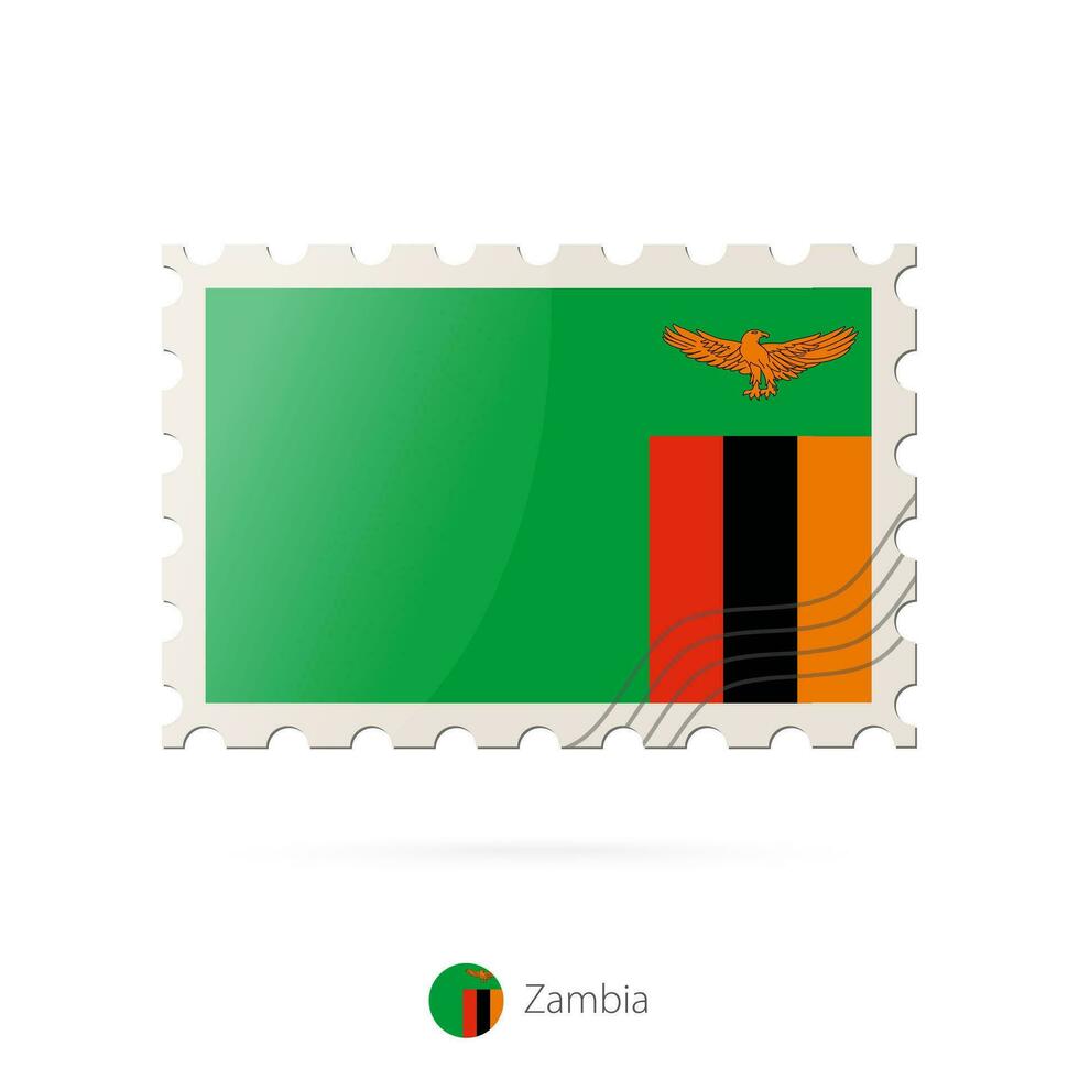 gastos de envío sello con el imagen de Zambia bandera. vector