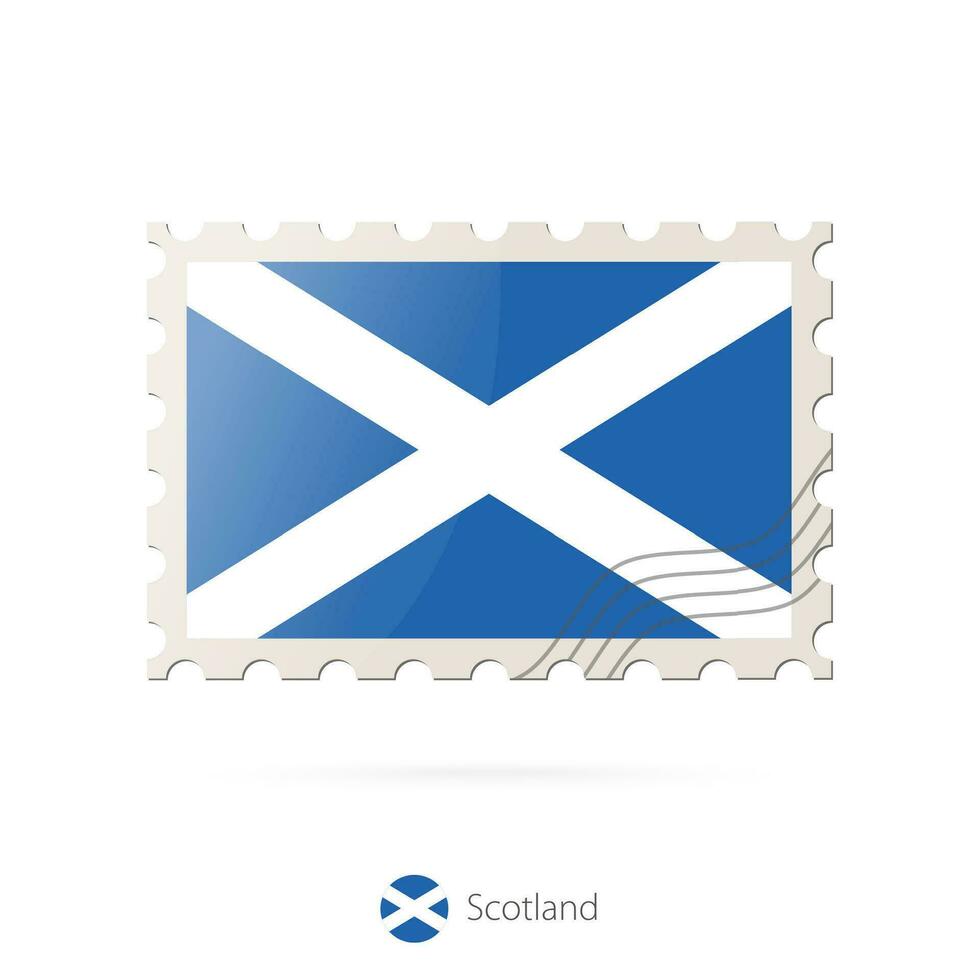 gastos de envío sello con el imagen de Escocia bandera. vector