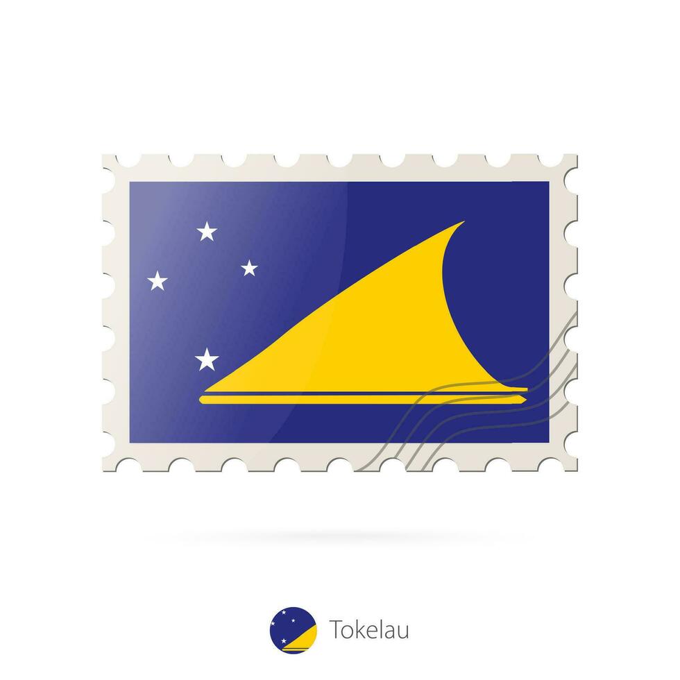 gastos de envío sello con el imagen de tokelau bandera. vector