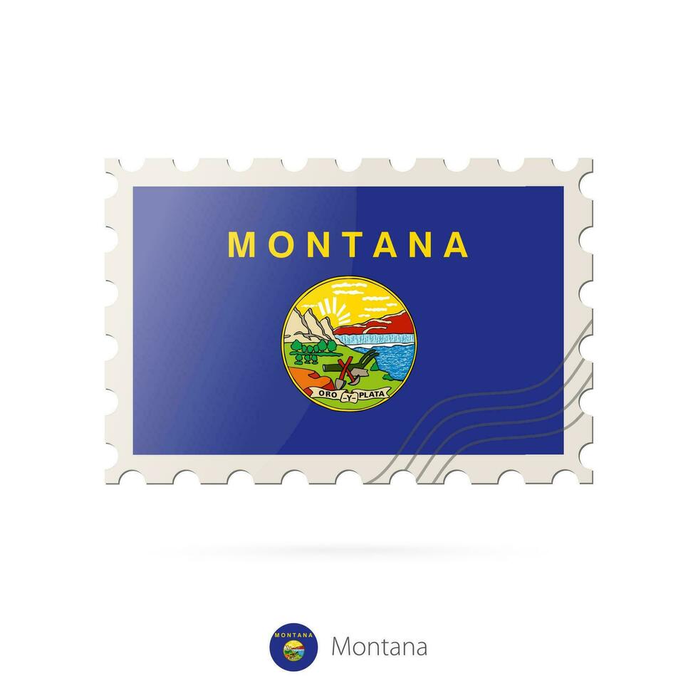 gastos de envío sello con el imagen de Montana estado bandera. vector