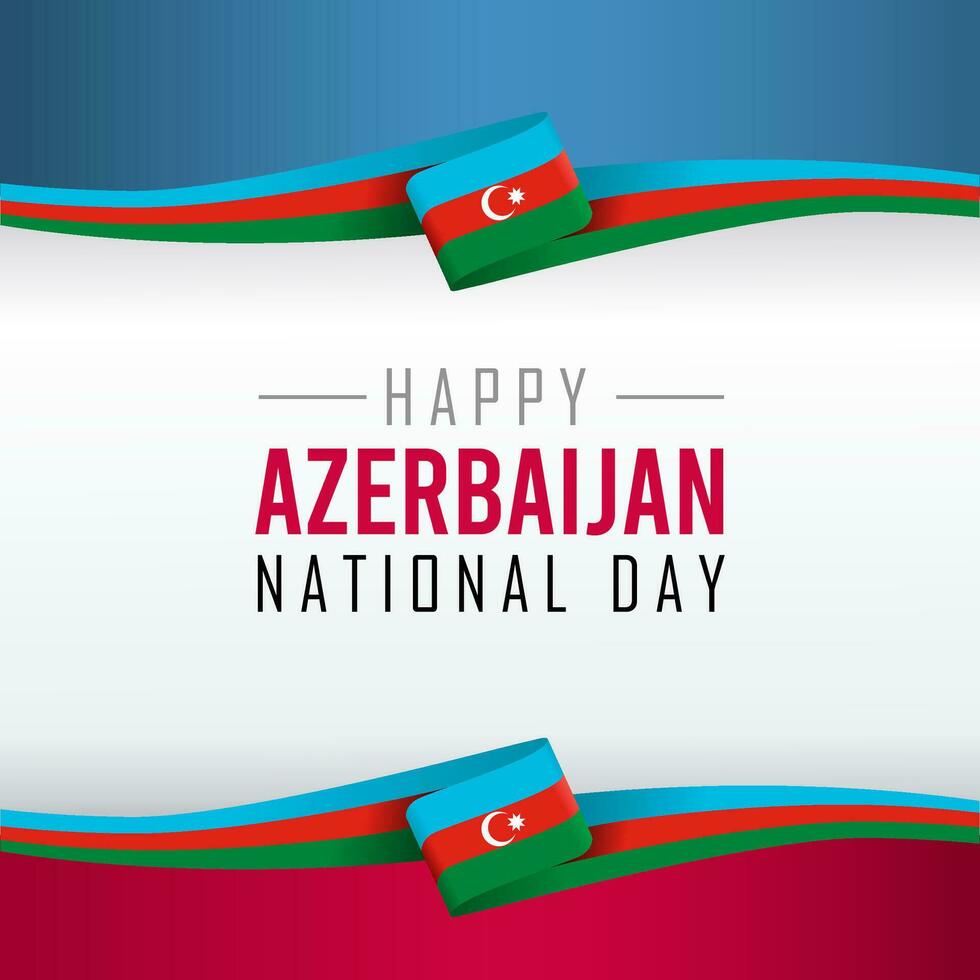 Azerbaijan national day simple  banner with Azerbaijani flag colors theme background vector
