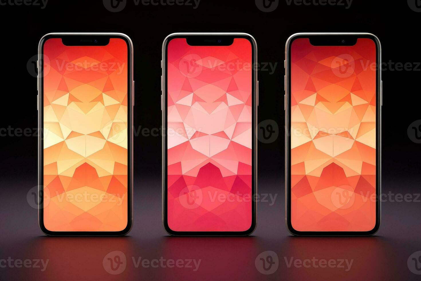 Mockup of beautiful smartphone mobile with multicolor background, Generative AI illustration photo