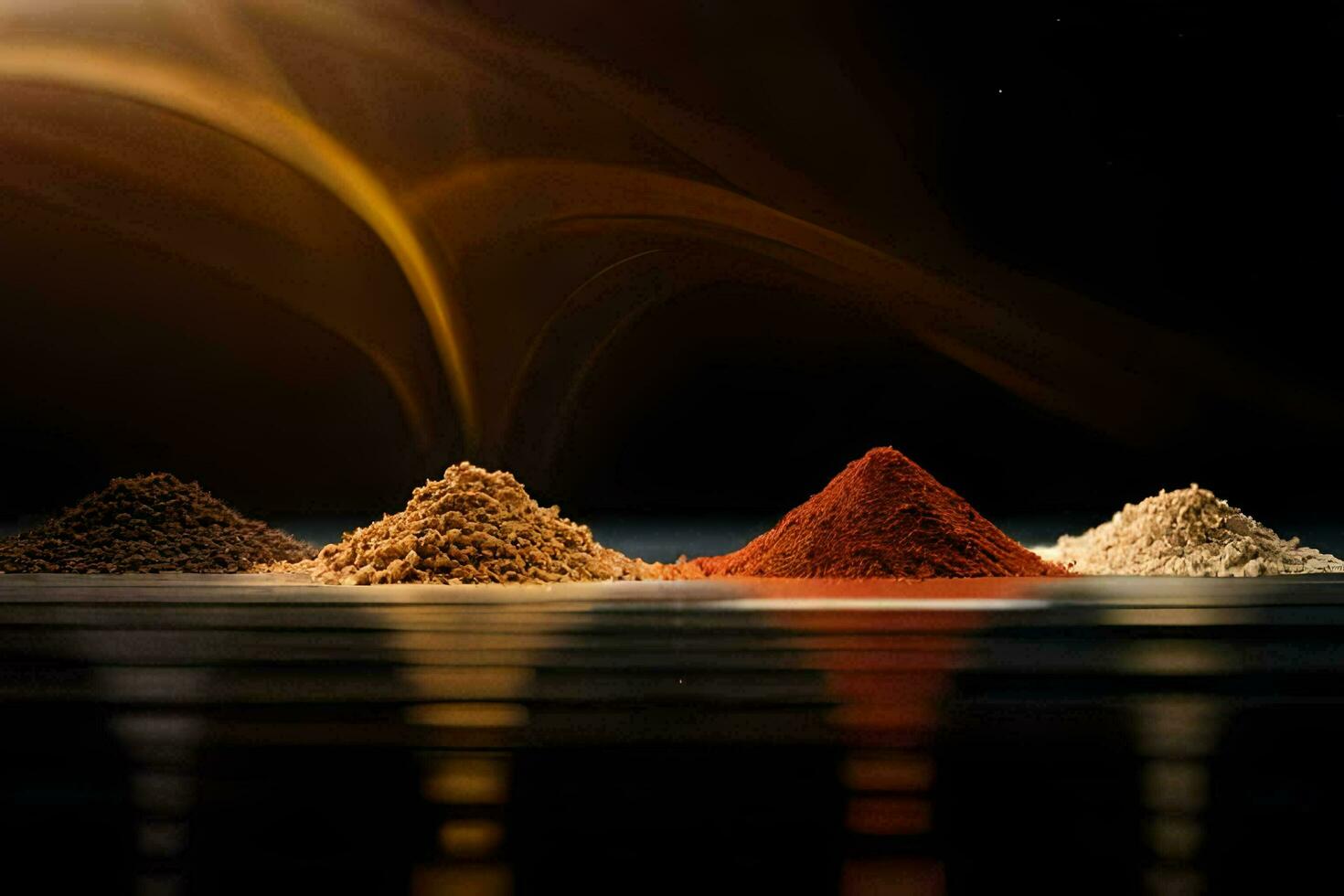 the four different types of spices are shown. AI-Generated photo