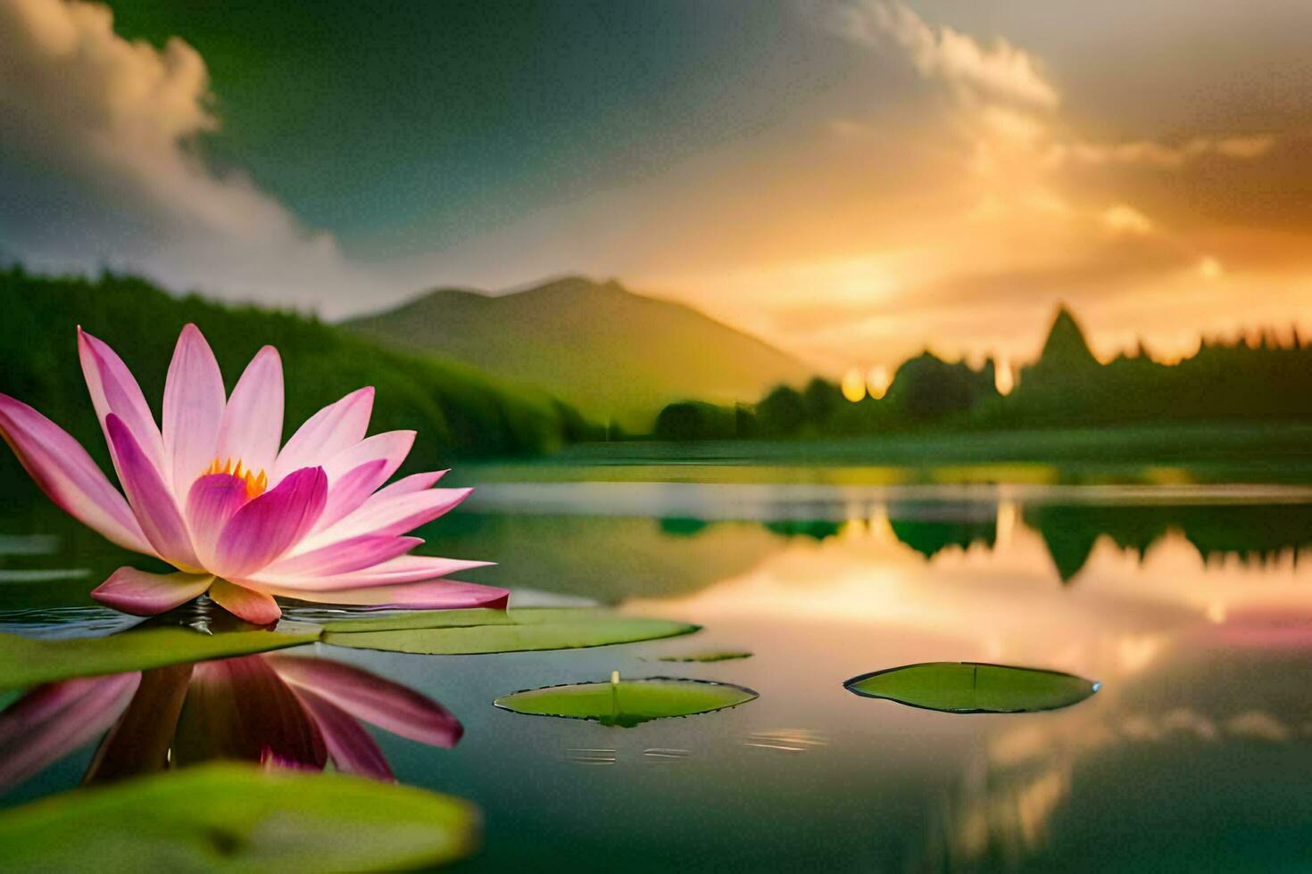 the lotus flower is a symbol of peace and harmony. AIGenerated