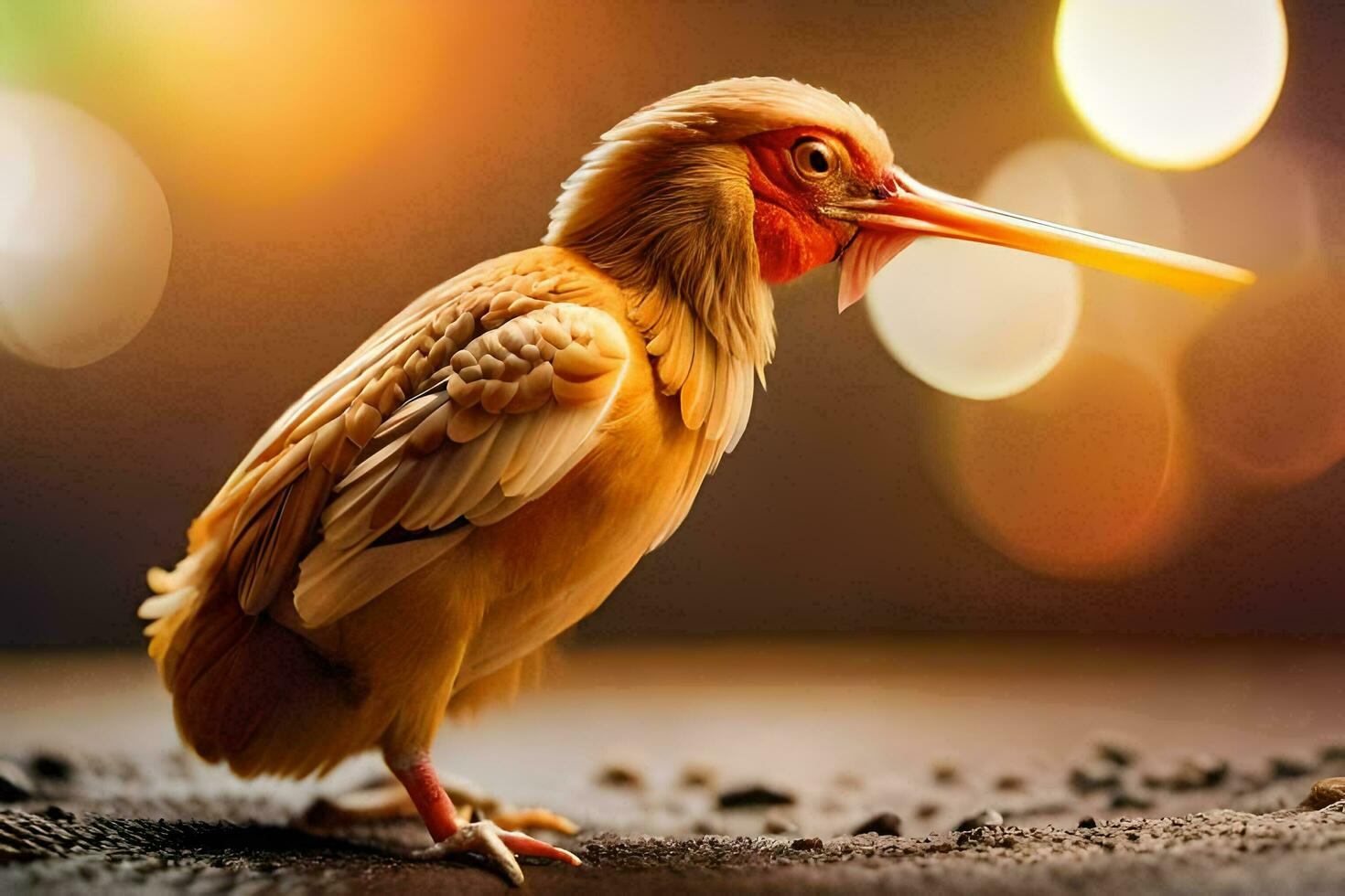 a bird with a long beak and long legs. AI-Generated photo